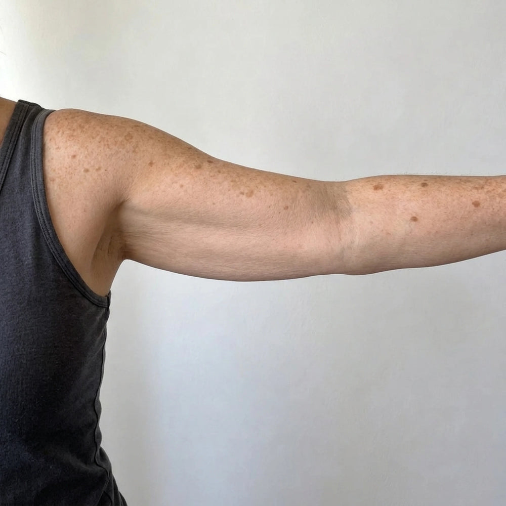 Upper arm after using the body oil